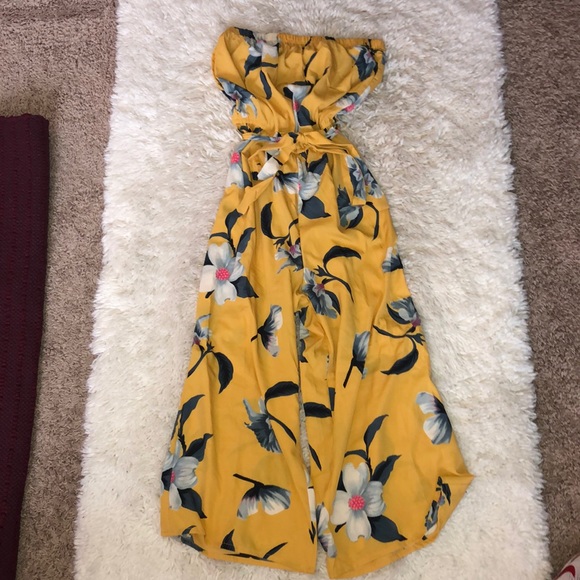 Blush Pants - NWT Strapless Wide Leg Jumpsuit